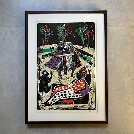 Carybé - xilogravura 70x50cm - Sete lendas da Bahia