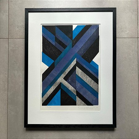 Emanoel Araujo - xilogravura 70x50cm - abstrato