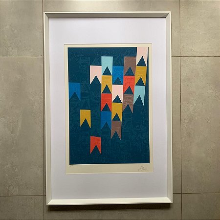 Alfredo Volpi - serigrafia 96x66cm - "Bandeirinhas"