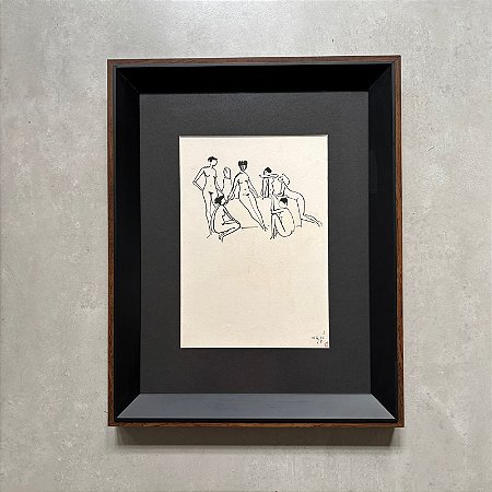 Carybé - nanquim - 33x24cm - "Sete mulheres"