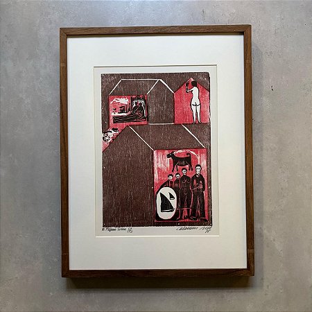 Calasans Neto - xilogravura 45x35cm - Itapuã Terra