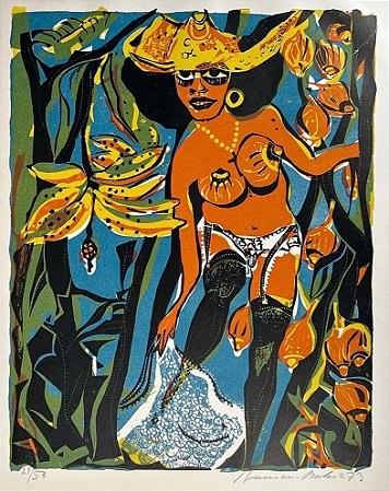 Hansen Bahia - xilogravura colorida - 58x46cm
