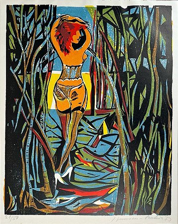 Hansen Bahia - xilogravura colorida - 58x46cm
