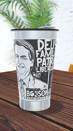 Copo Térmico personalizado Jair Bolsonaro 473ml com Gravação a Laser