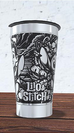 Copo Térmico personalizado Stitch 473ml com Gravação a Laser