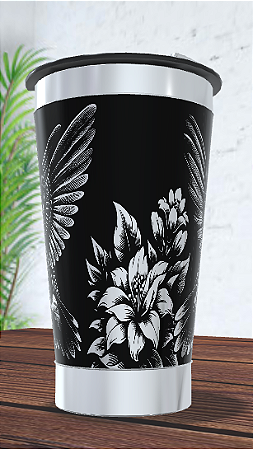 Copo Térmico personalizado Beija Flor 473ml com Gravação a Laser
