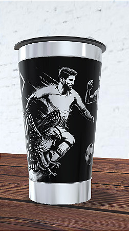 Copo Térmico  Corinthians 473 ml com Gravação a Laser 360°