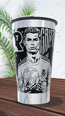 Copo Térmico Cristiano Ronaldo 473 ml com Gravação a Laser 360°