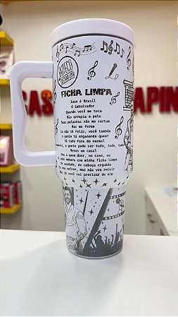 Copo Térmico Personalizado Gusttavo Lima 1200ml C/tampa Canudo Alça Gravação Laser