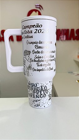 Copo Térmico Personalizado Corinthians 1200ml C/tampa Canudo Alça Gravação Laser