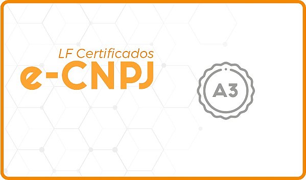E-CNPJ TIPO A3 SOMENTE CERTIFICADO (SEM MÍDIA)