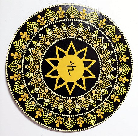 Mandala em pontilhismo Chakra Plexo Solar