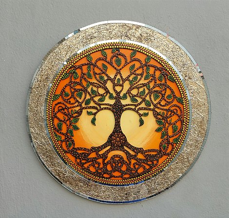 MANDALA ÁRVORE DA VIDA – fundo laranja