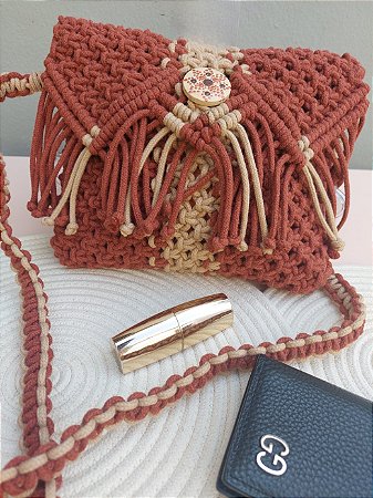 Bolsa Lis Terracota e bege