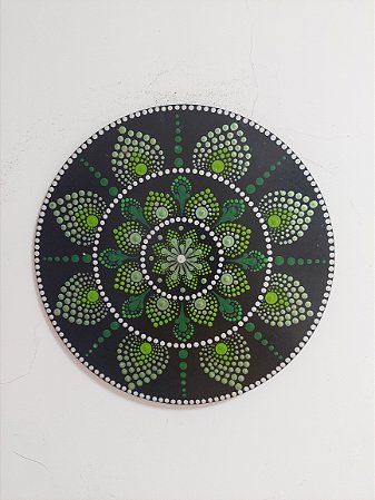 Mandala pontilhismo verde.