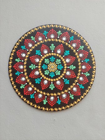 Mandala vermelha 35 cm