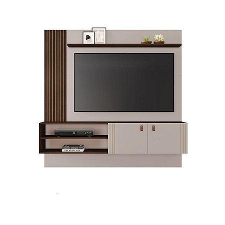 Painel para TV até 65 Polegadas Preciso JCM Off-White / Café