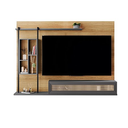 Painel com Suporte para TV até 60 Polegadas Autêntico JCM Noronha / Grafite