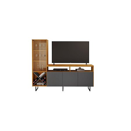 Rack para TV até 56 Polegadas Luz JCM Cinamomo / Grafite