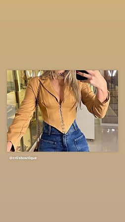 Camisa Cropped  Bege