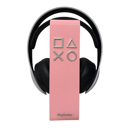 Suporte de Headset Rosa Logotipo Playstation