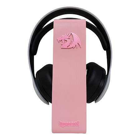 Suporte de Headset Rosa Logotipo Redragon
