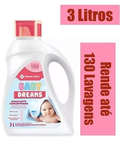 Amaciante concentrado Baby Dreams galao 3lt perfume suave-Loreto