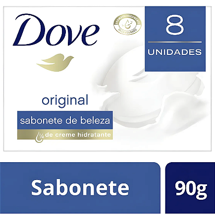 Kit Sabonete Hidratante em Barra Dove 90g com 8 unidades