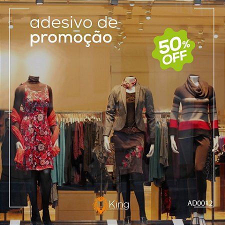 Adesivo Vitrine Promoção OFF - 30x30cm - Verde e Branco