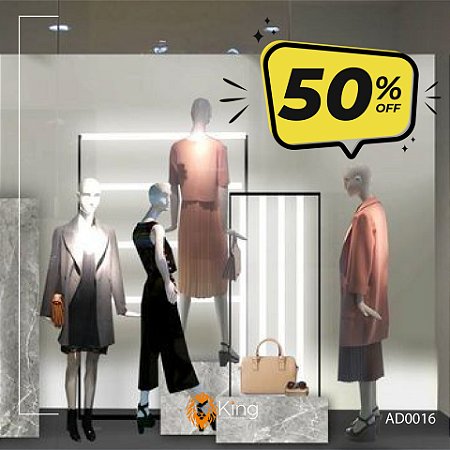 Adesivo Vitrine Promoção OFF - 100x64cm - Amarelo e Preto