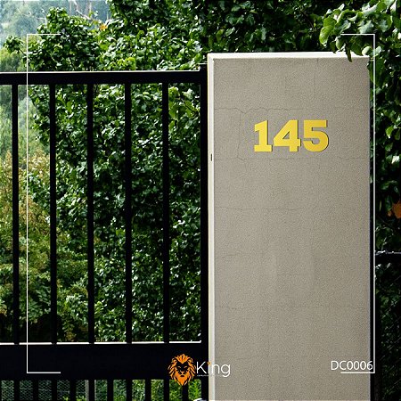 Número Residencial cor Dourado Espelhado - ACM - 12 cm