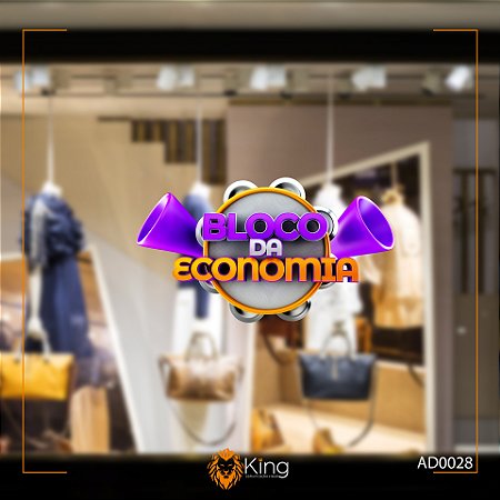 Adesivo Vitrine Carnaval - Bloco da Economia