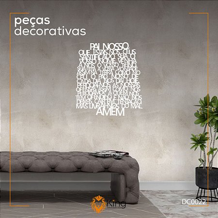 Decoração de Parede-Pai Nosso-Cor Branco- 55x60cm