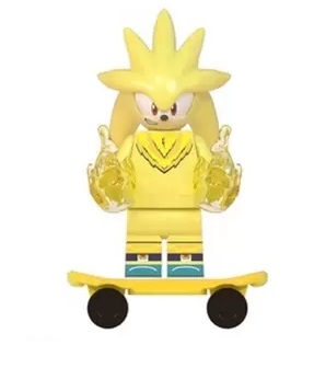 Boneco Bloco Montar Super Silver Sonic