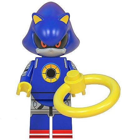 Boneco Bloco Montar Metal Sonic