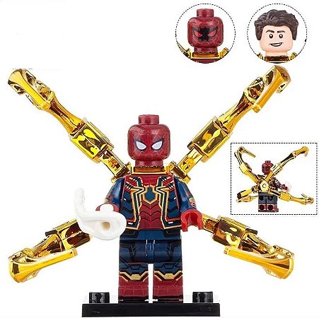 Boneco Bloco Montar Spider Iron Endgame