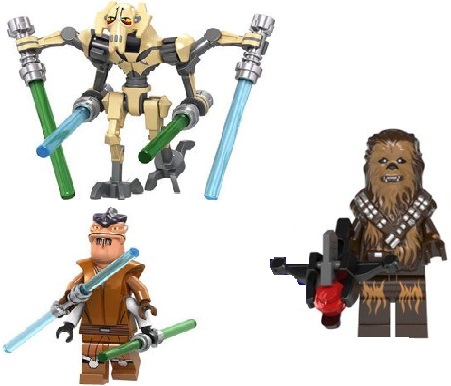 Boneco Bloco Montar Star Wars - Kit 3 Personagens