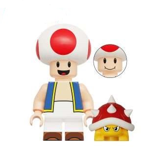 Boneco bloco de Montar Mario Bros Toad Kinopio