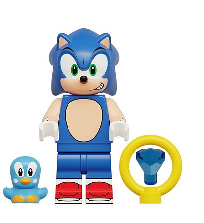 Boneco Bloco de Montar Sonic 3