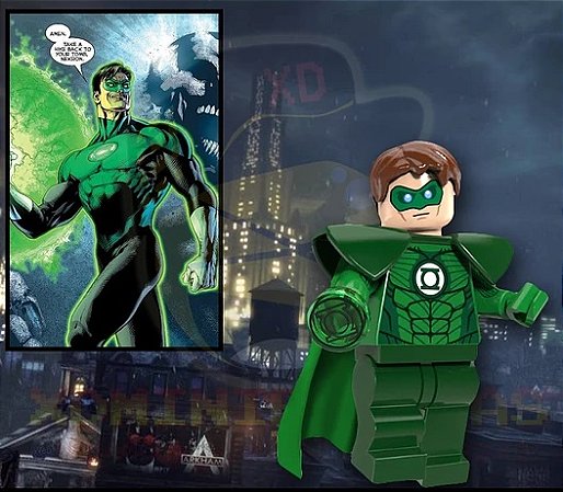 Boneco Bloco de Montar DC Lanterna Verde com Armadura