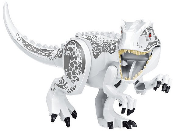 Bloco de Montar Dinossauro Rex Branco Jurassic World