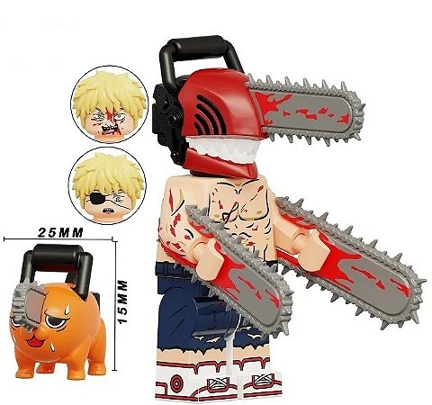 Boneco Bloco de Montar Cahinsaw Man Motosserra Pochita