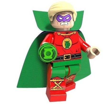 Boneco Bloco de Montar Alan Scott Lanterna Verde da Era de Ouro - DC