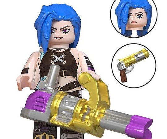 Boneco Bloco de Montar Jinx League Of Legends