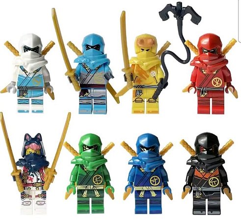 Boneco Bloco de Montar Ninjago Dragons – Kit 8 Personagens