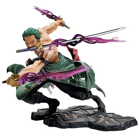 Boneco One Piece Roronoa Zoro com 3 Laminas