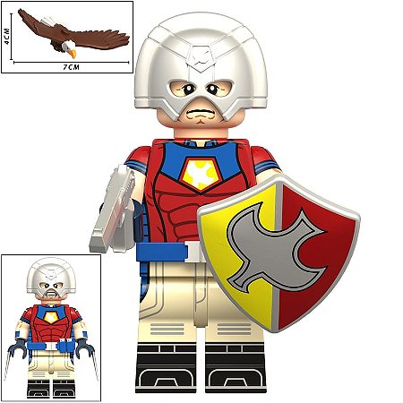Boneco Bloco de Montar Peacemaker Com Aguia e Escudo - Pacificador