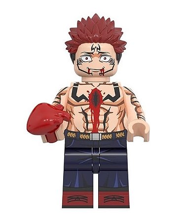 Boneco Bloco de Montar Jujutsu Kaisen Sukuna com Coração na Mão
