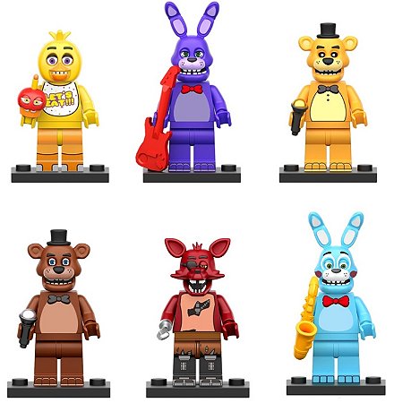 Boneco Bloco de Montar Five Nights at Freddy’s – FNAF Kit 6 Personagens