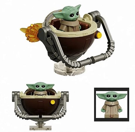 Boneco Bloco de Montar Grogu Yoda Star Wars